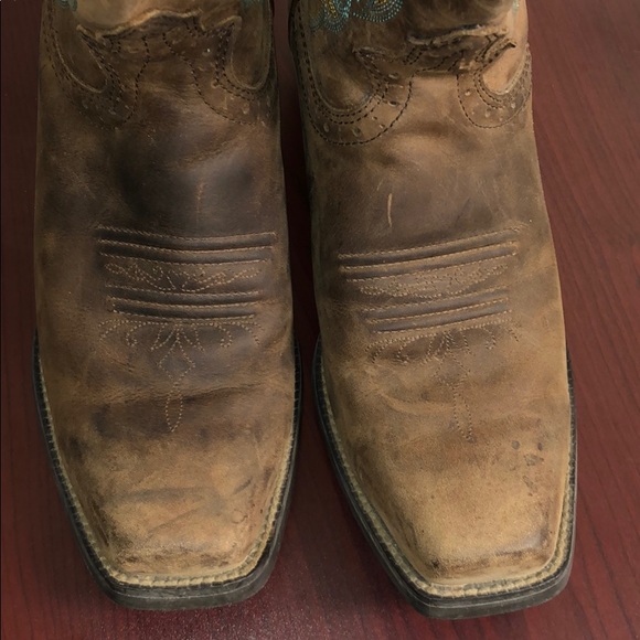 Justin Ladies Stampede Sq. Toe Sorrel Boots - Picture 5 of 7